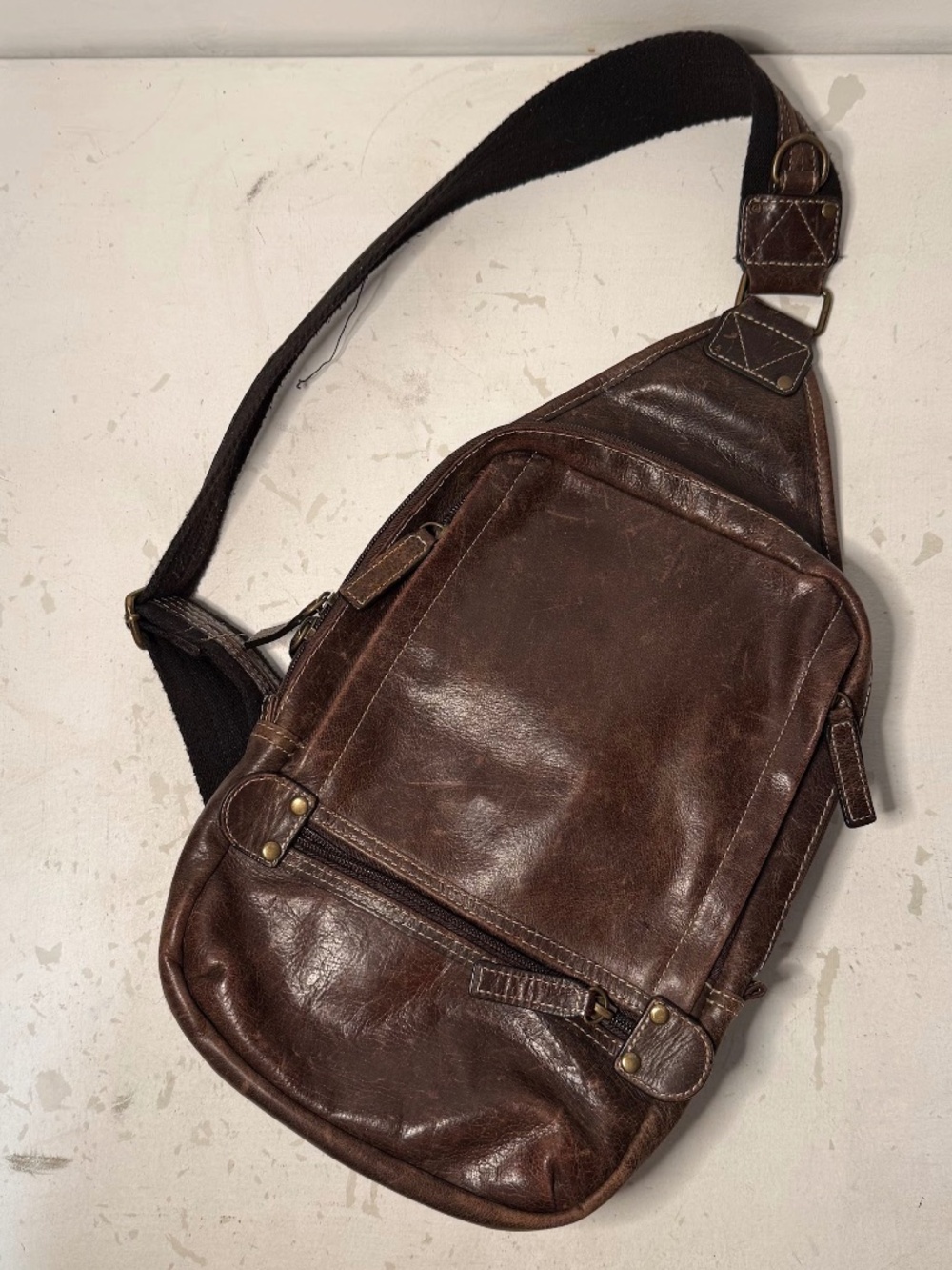 Gun Tote'n Mamas Concealed Carry Distressed Leather Crossbody Bag Brown RFID